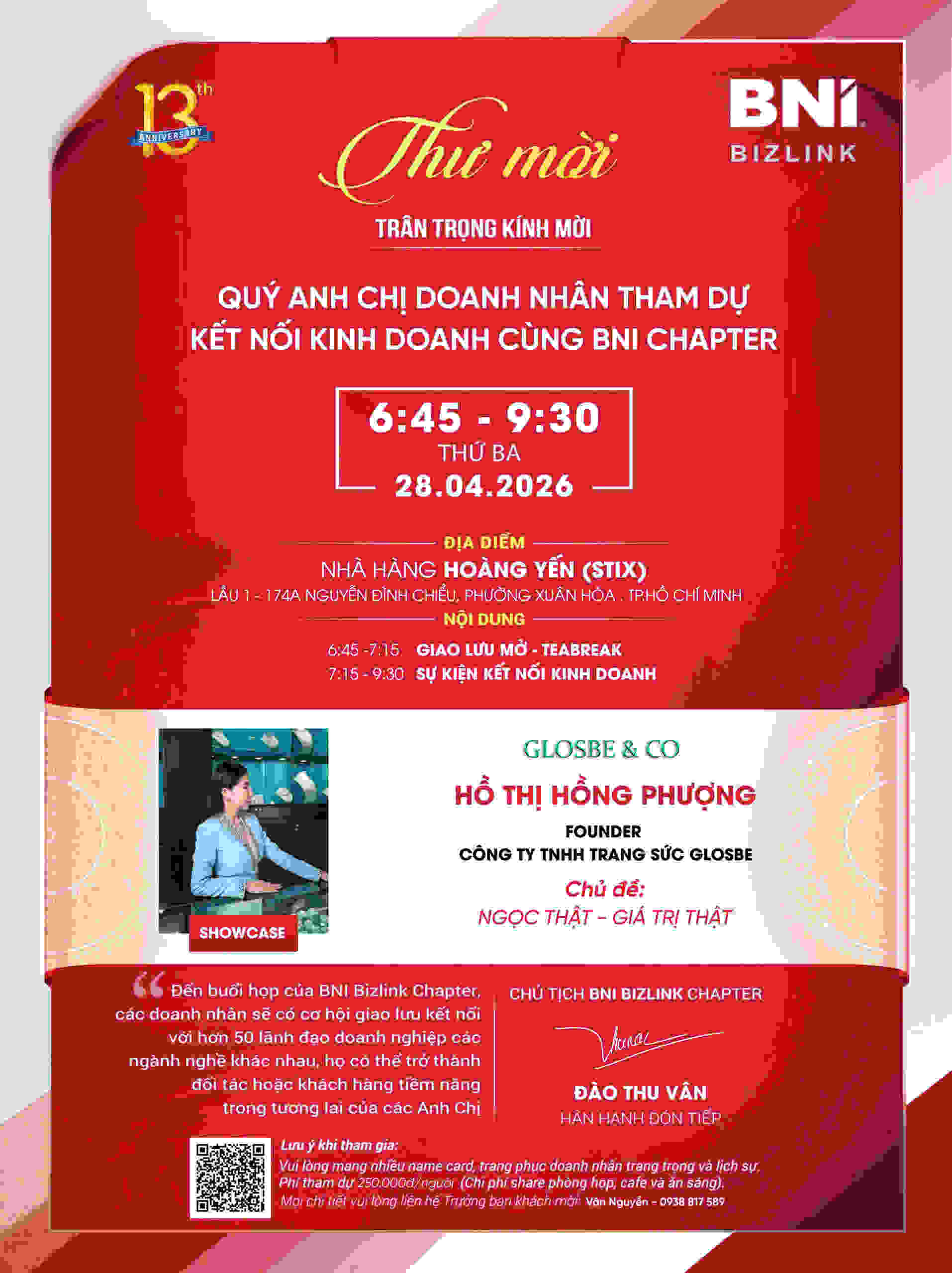 THƯ MỜI THAM DỰ SỰ KIỆN BUSINESS MEETING NGÀY 28/04/2026