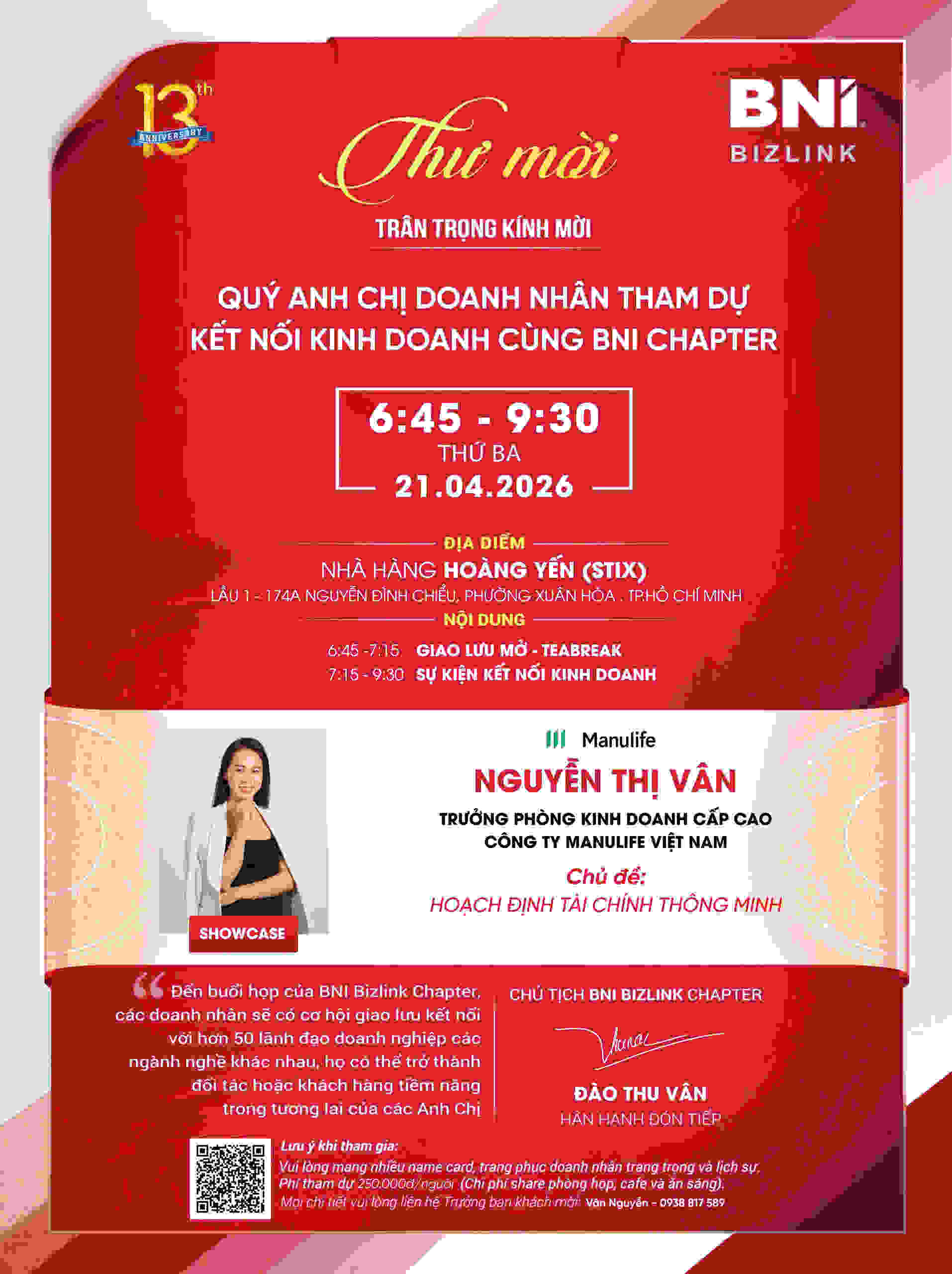 THƯ MỜI THAM DỰ SỰ KIỆN BUSINESS MEETING NGÀY 21/04/2026